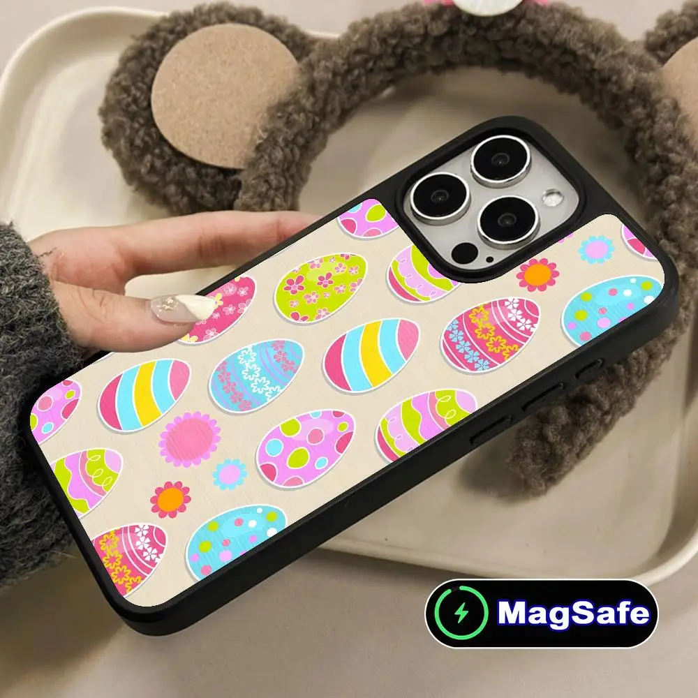 

Подарочный чехол для мобильного телефона с пасхальными яйцами для iPhone 17, 16, 15, 14, 13, 12, 11 Air Pro Max Plus Magsafe, матовая поверхность, красочный чехол, красивый чехол