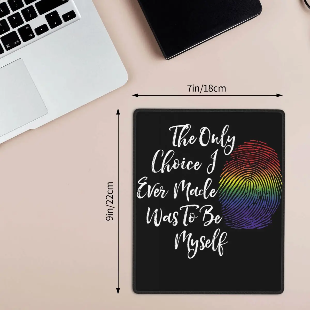 Faux Glitter Rainbow Pride Flag LGBT Gay Lesbian Mouse Pad Computer Keyboard Mouse Mat Laptop Desk Mat Office Accessories