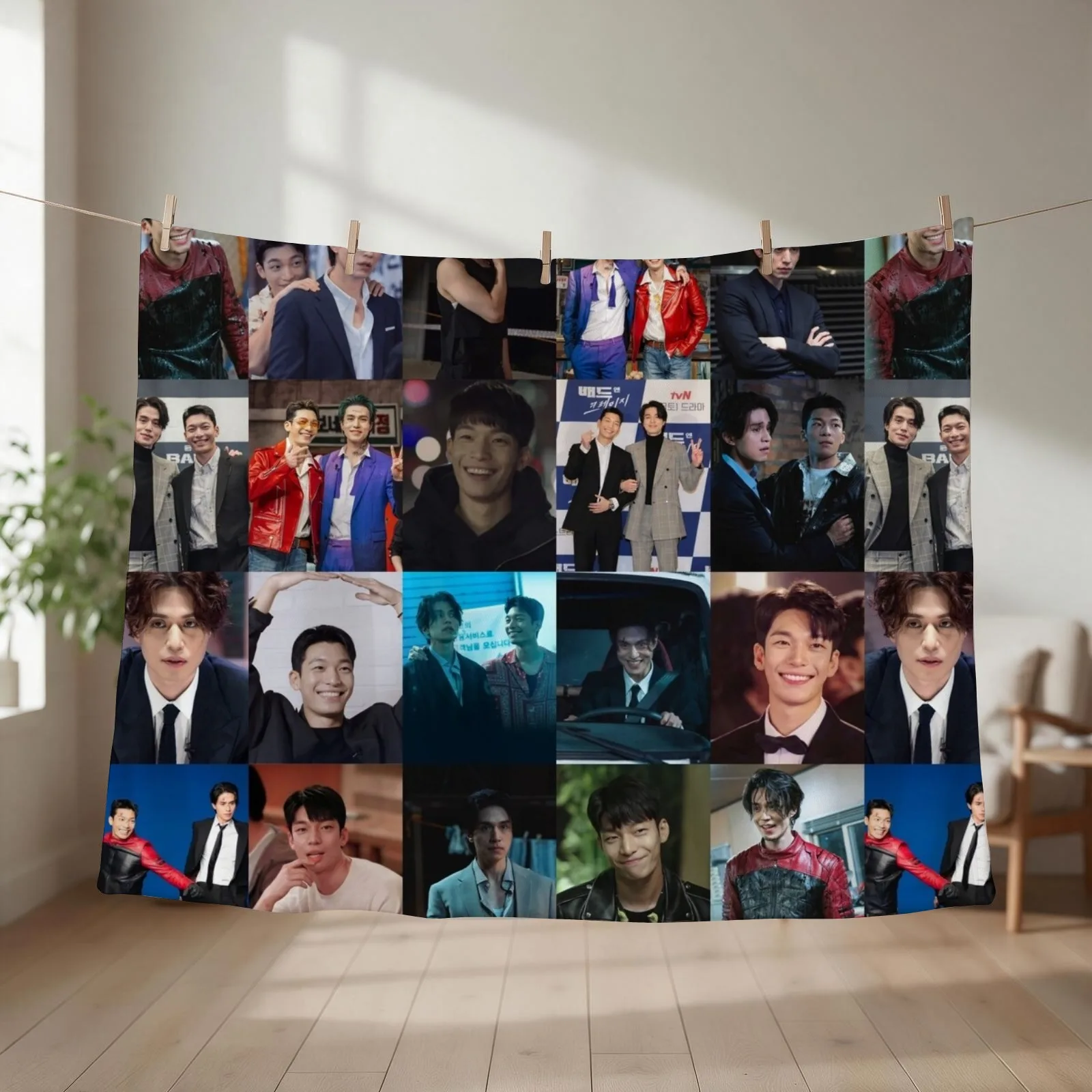 Lee Dong Wook and Wi Ha Joon Throw Blanket couch cozy soft plush fuzzy picnic outdoor blanket