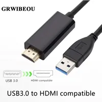 GRWIBEOU USB3.0 to HDMI Cable USB 3.0 HDMI Converter For Lenovo ASUS Laptop PC Adapter 1.8m 1080P Projector Video Monitor Cable