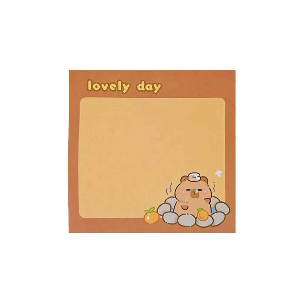 50 sheets Kawaii Capybara Memo Pad Non-adhesive Creative N Times Sticky Notes Portable Multi-purpose Cartoon Message Notes