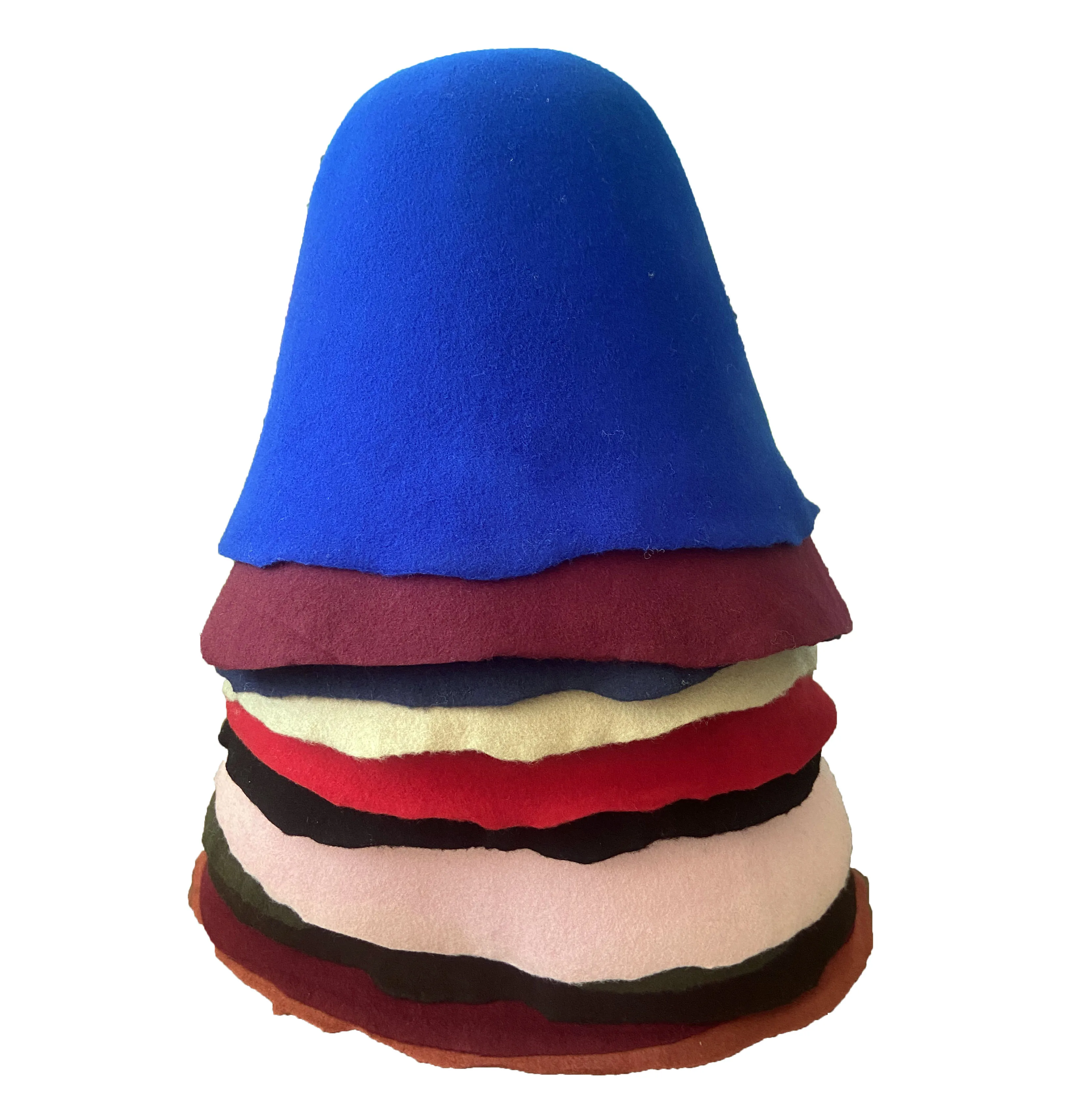 Man Woman 100% Wool Felt Cloche Bucket Hats Unisex solid color Cone Body Millinery Hat Body Base Fascinators Block Hood caps