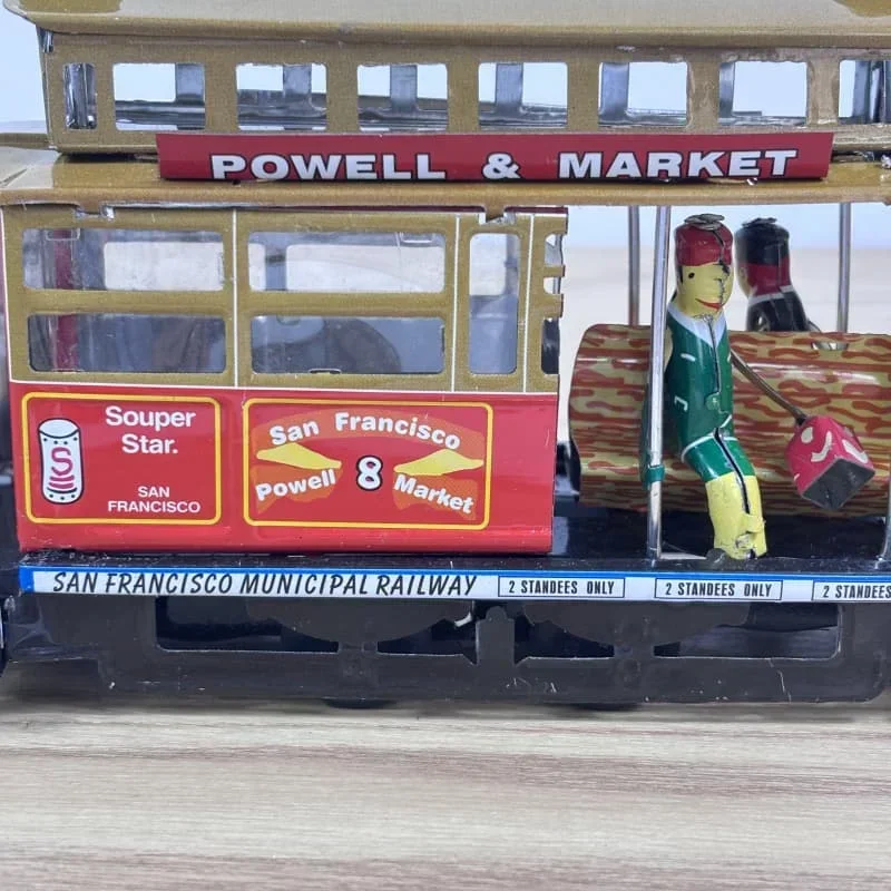 Los Angele Trolley affascinante meccanico Retro Metal Tin modello Wind-Up Toy nostalgico da collezione delizioso regalo di compleanno per bambini