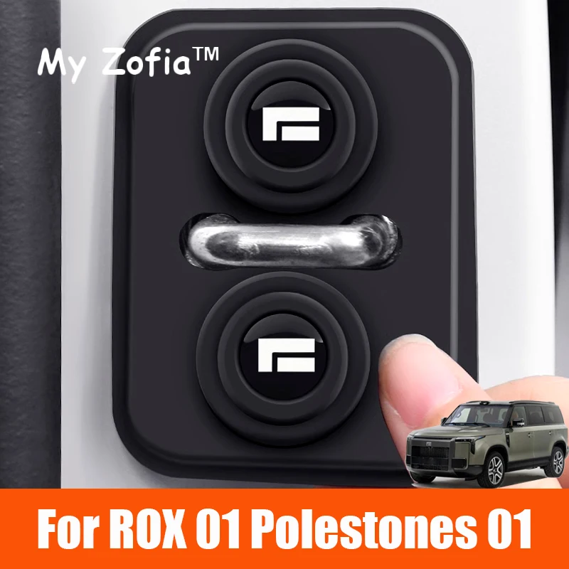 For ROX 01 Polestones 01 2023 2024 2025 Car Protect Door Mute Damping Cushion Silicone Lock Buckle Cover Pad Absorber Auto Parts