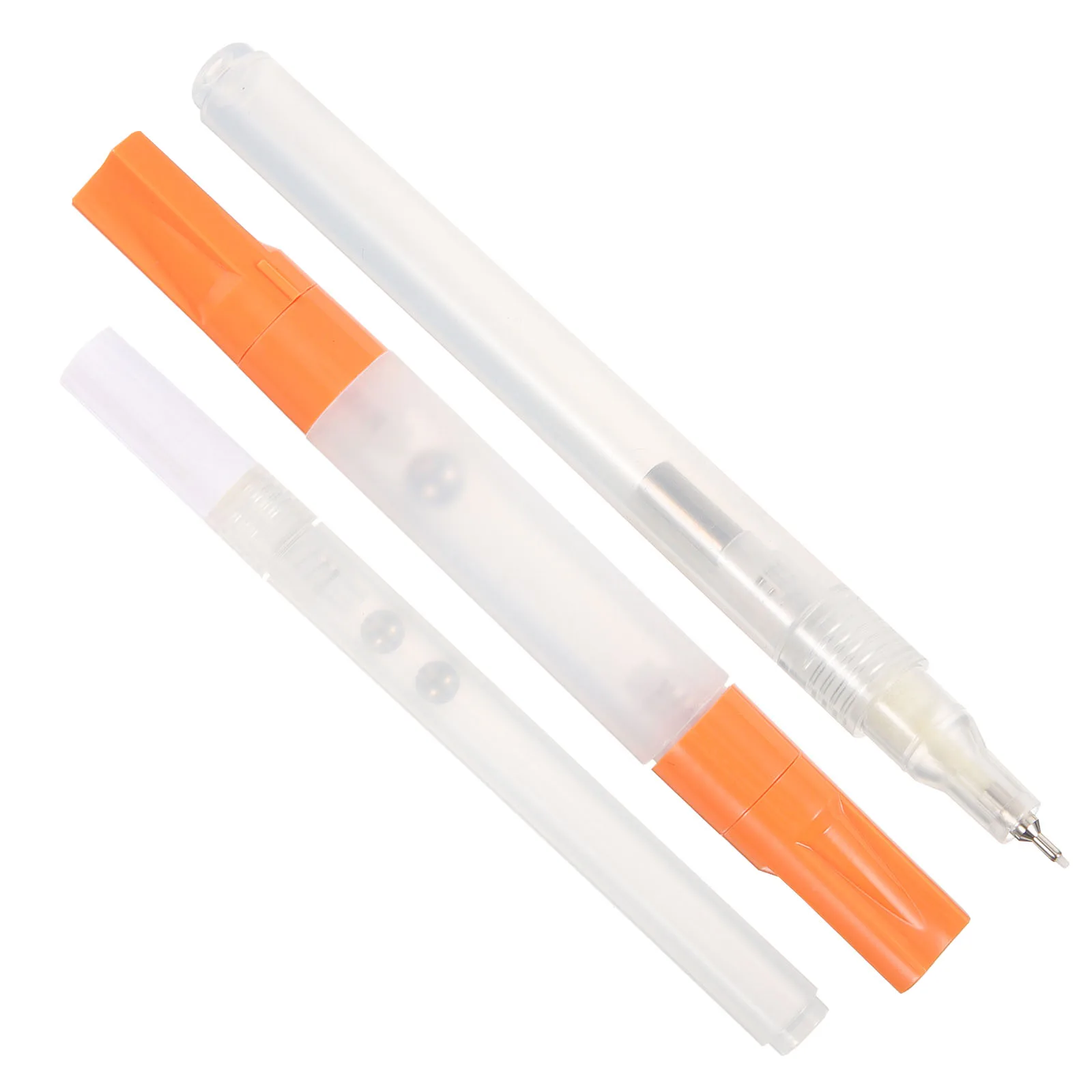 

3Pcs Refillable Paint Pen Markers Empty Graffiti Pens 0 5mm 3mm Double Head Orange Tip Plastic Writing Brush For Art Class Home