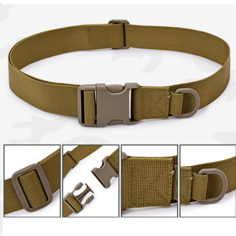 Army Style Combat Belts Quick Release Tactical Belt Fashion Black Men Canvas Military Waistband Outdoor Hunting Cycling 125cm