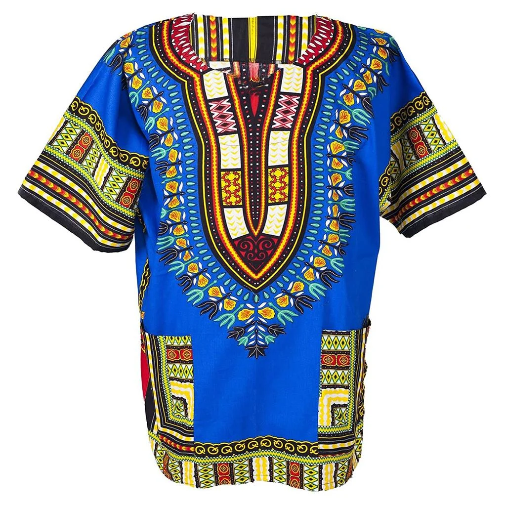 New Traditional Men\'s Summer African Culture Short Sleeve T-shirt Comfortable Extra Large Top