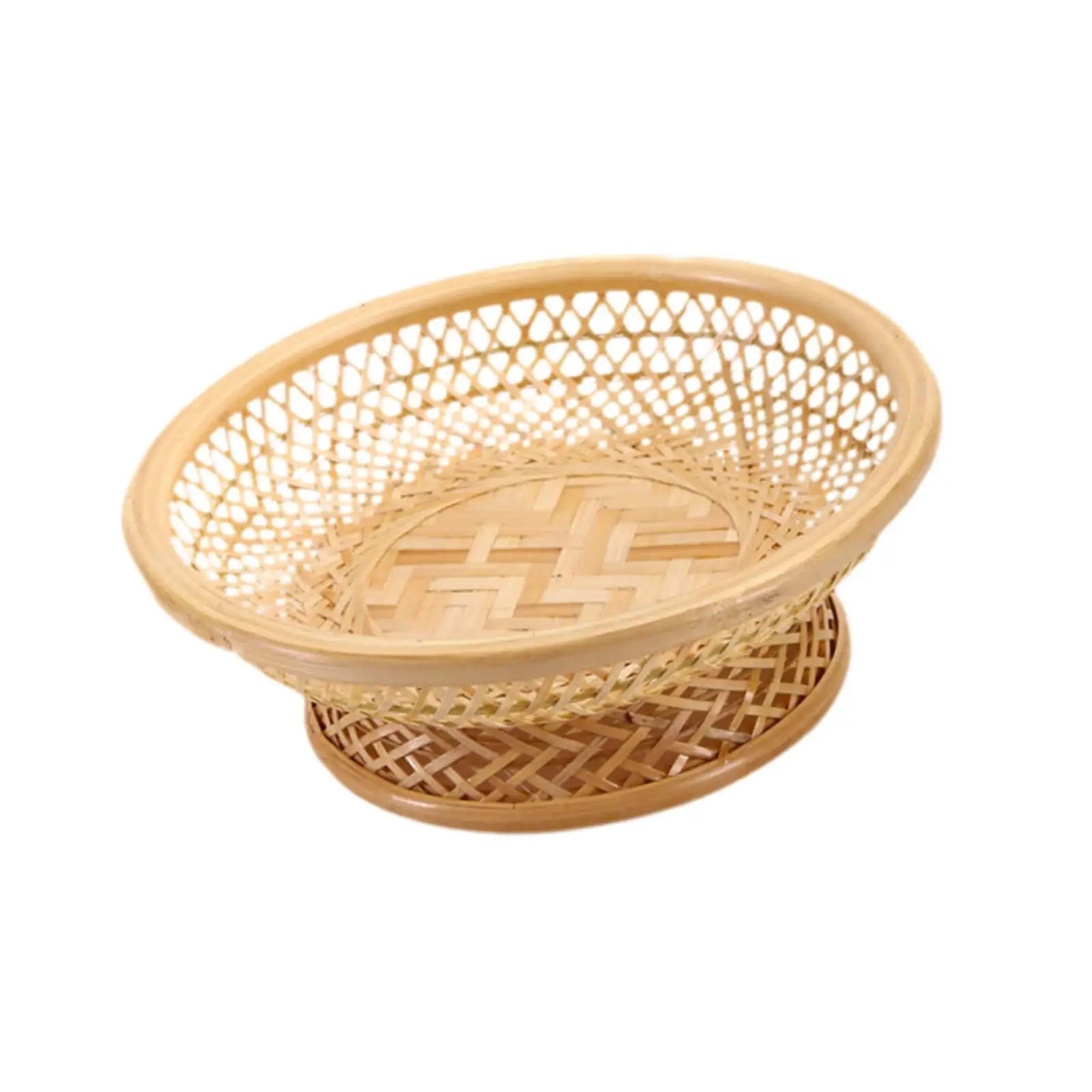 Dry Fruit Plate Table Storage Basket Holder Breakfast Basket Multipurpose Woven Tray Woven Bread Basket for Desk Restaurant