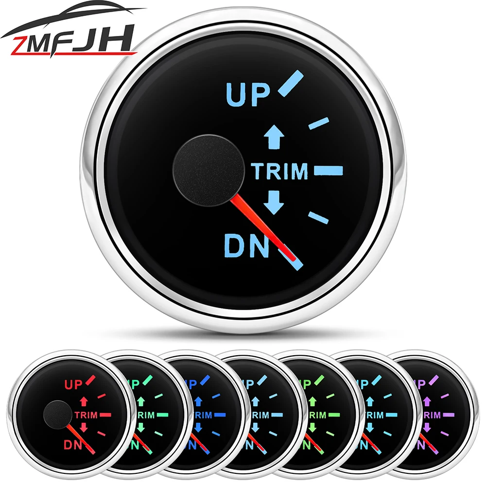 

7 Color Backlight Trim Gauge 52mm Trim Indicator Meter For Inboard Outboard Engine Tilt Trim Gauge For Marine Boat Customized