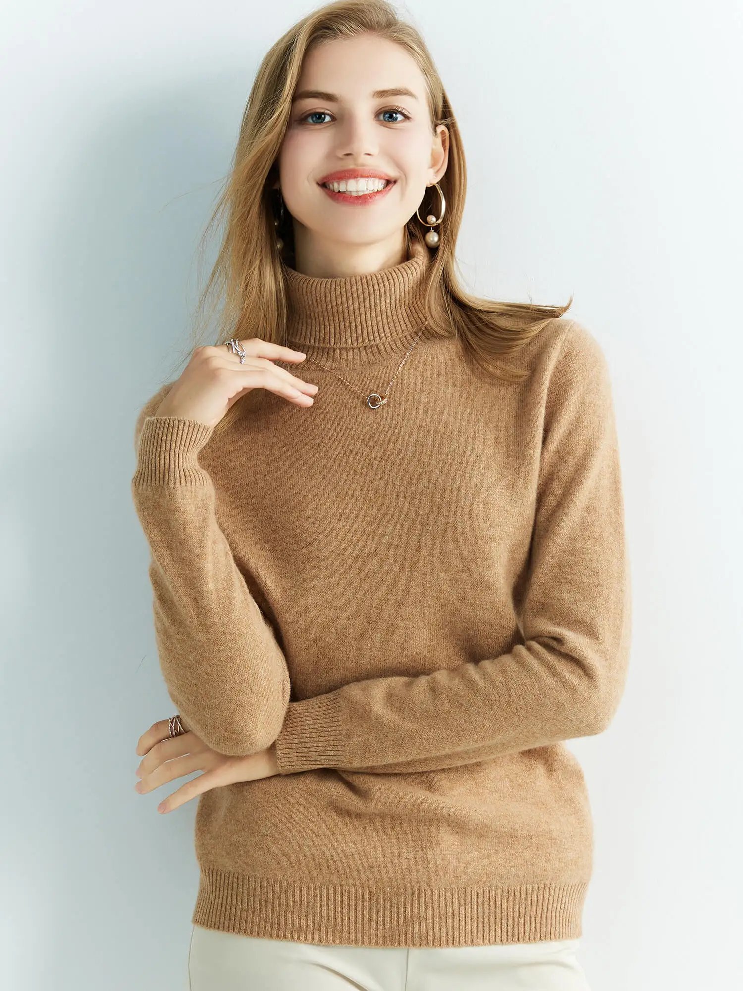 Gestrickte Pullover Kaschmir Pullover frauen 100% Merino Wolle Rollkragen Mode Pullover Winter Herbst Jumper Top Weibliche Kleidung – Detail 16