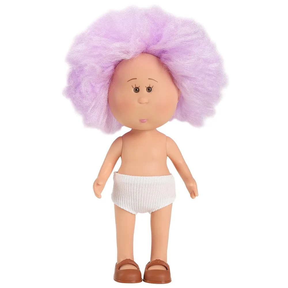 

Fashion Curly Hair 24cm Bean Eye Vinyl Doll Dress Up Dark Skin Mia Potato Dolls 24cm Movable Action Figure Body DIY Toys