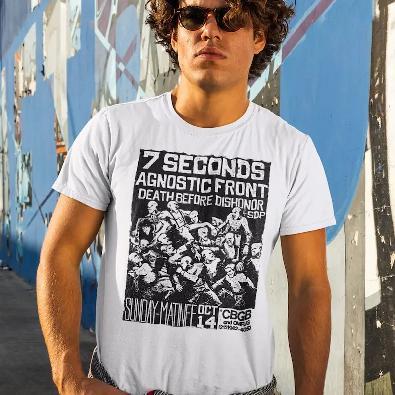 Agnostic Front T Shirt, Agnostic Front at CBGBs Flyer T-Shirt, Punk Music Fans Gift