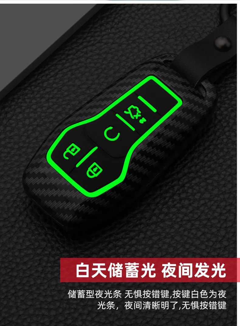 New Carbon Fiber ABS Car Key Case Cover for Ford Fiesta Focus 3 4 Mondeo Ecosport Kuga Focus ST Car Key Remote Key