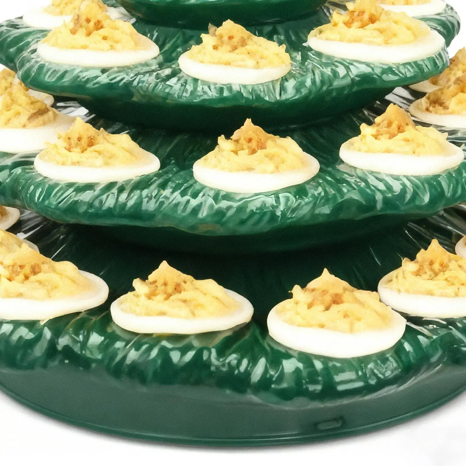 Deviled Egg Holder 4 Layer Christmas Tree Shaped Party Platter 26 Hole Serving Tray For Holiday Gatherings Thanksgiving Wedding