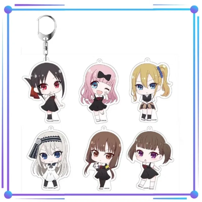 Game Iino Miko Hayasaka Ai Shinomiya Kaguya Fujiwara Chika Keychain Doll Anime Acrylic Keyring Pendant for Gift