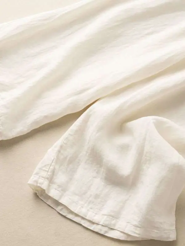 

Summer High Waist Filling Cotton Linen Cropped Pants Women's Cleanfit Sle Casual Pants Low Waist Umbrella Soldier Pants