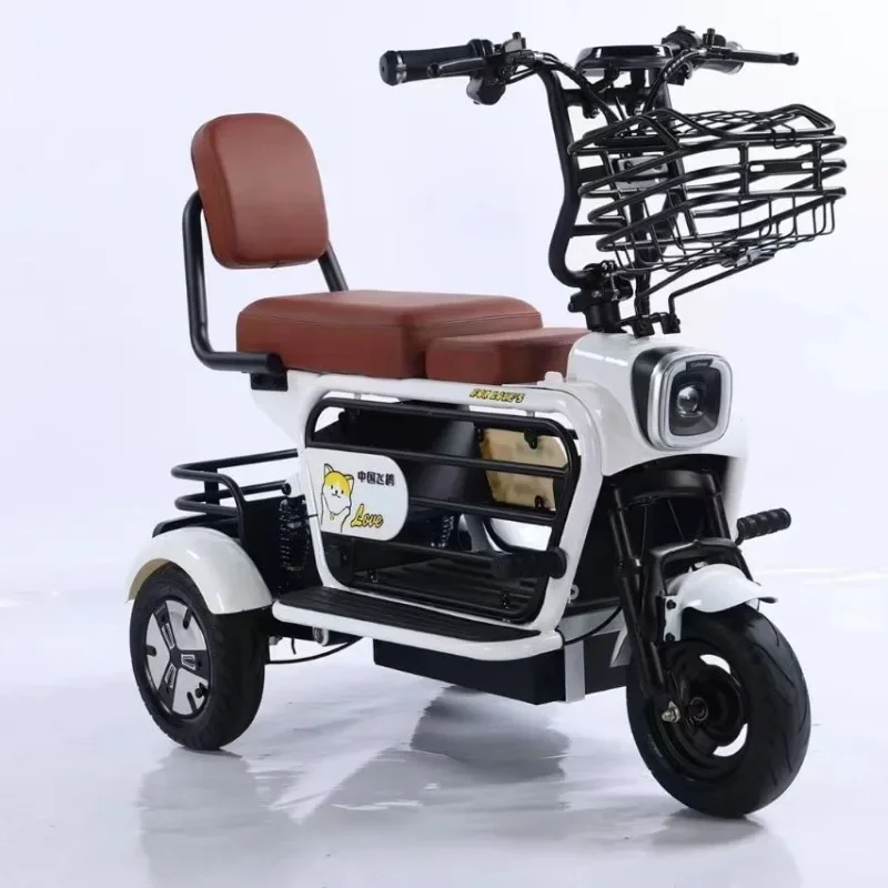 Three-wheeled electric scooter 500W48V20AH foldable mini two-seat Motorcycles with storage basket electric adult Tricycle