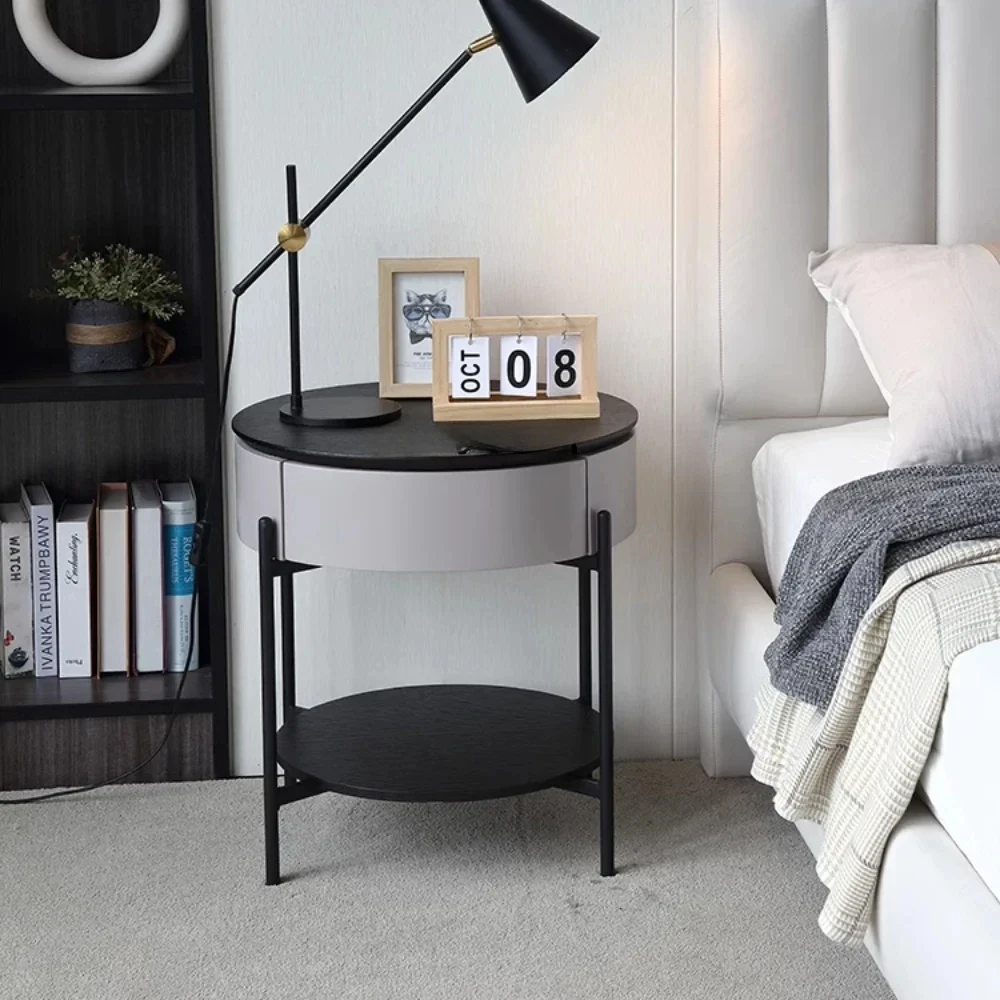 

Italian bedside table Modern bedroom Simple bedside storage cabinet Living room high foot small side table