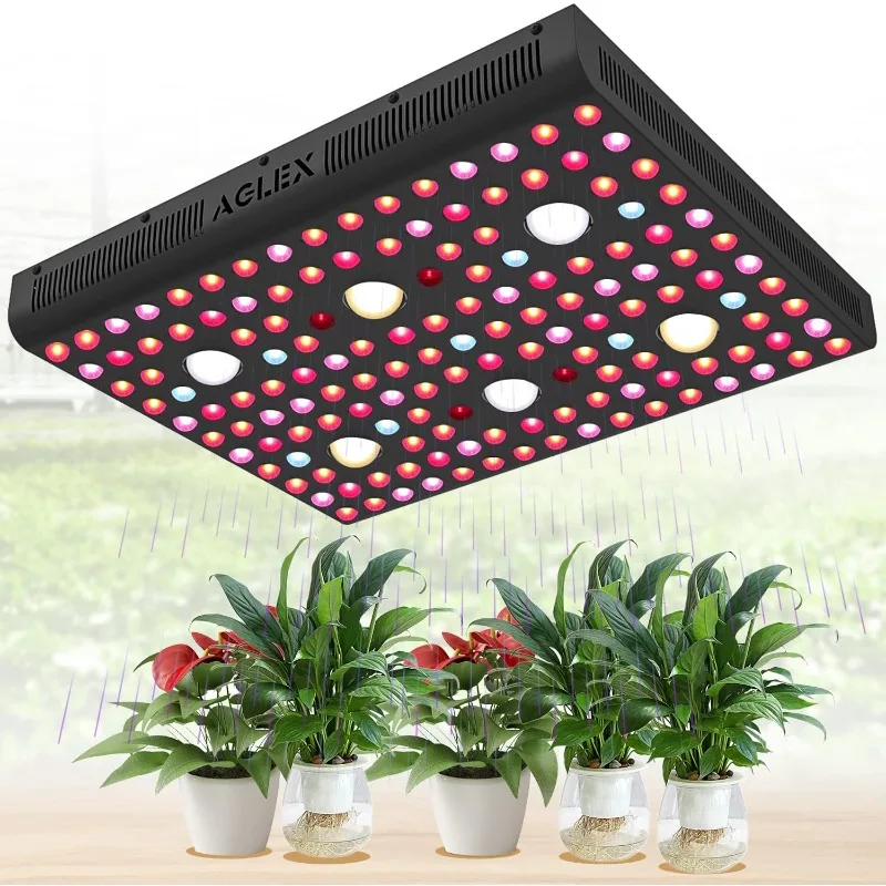 AGLEX 655W COB LED Grow Light, Full Spectrum Plant Grow Lamp with Daisy Chain Veg and Bloom Switch for Hydroponic Greenhouse