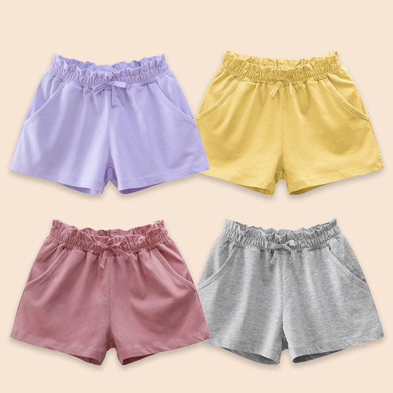 Summer 1-8T Baby Bloomers Candy Solid Color Elastic Girls Cotton Shorts Toddler Kids Baby Girl Shorts Child Girls Clothes Cheap