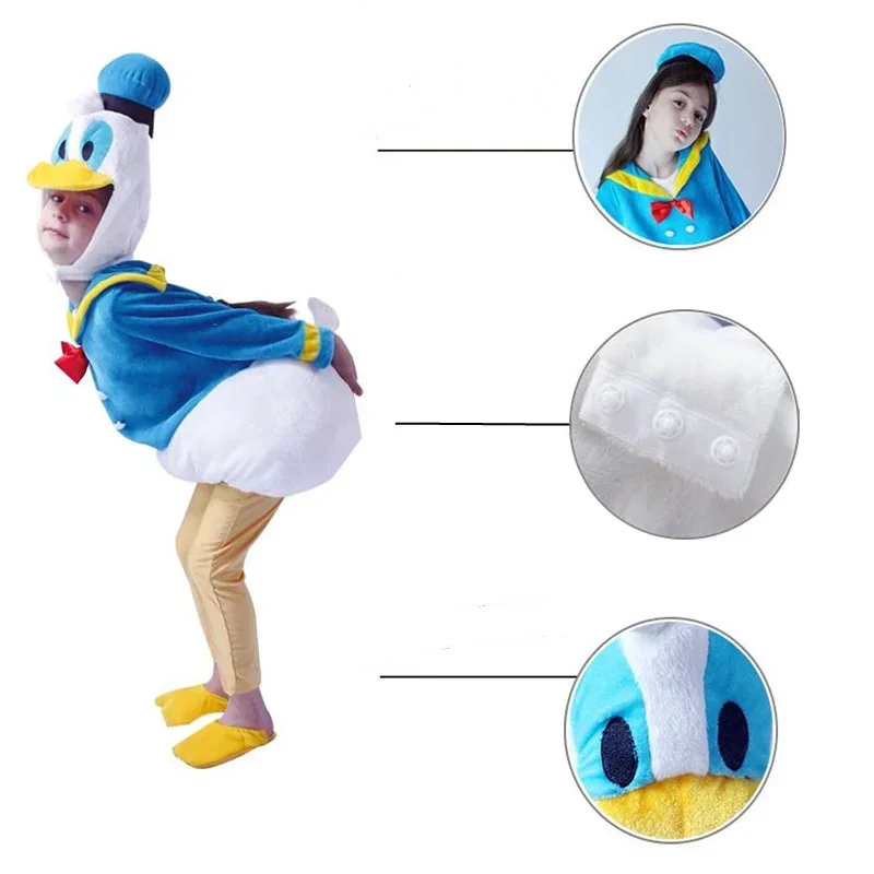 Costume d'Halloween Donald Duck pour enfants, robes de Rhde Noël, cadeaux d'anniversaire pour enfants, filles et garçons