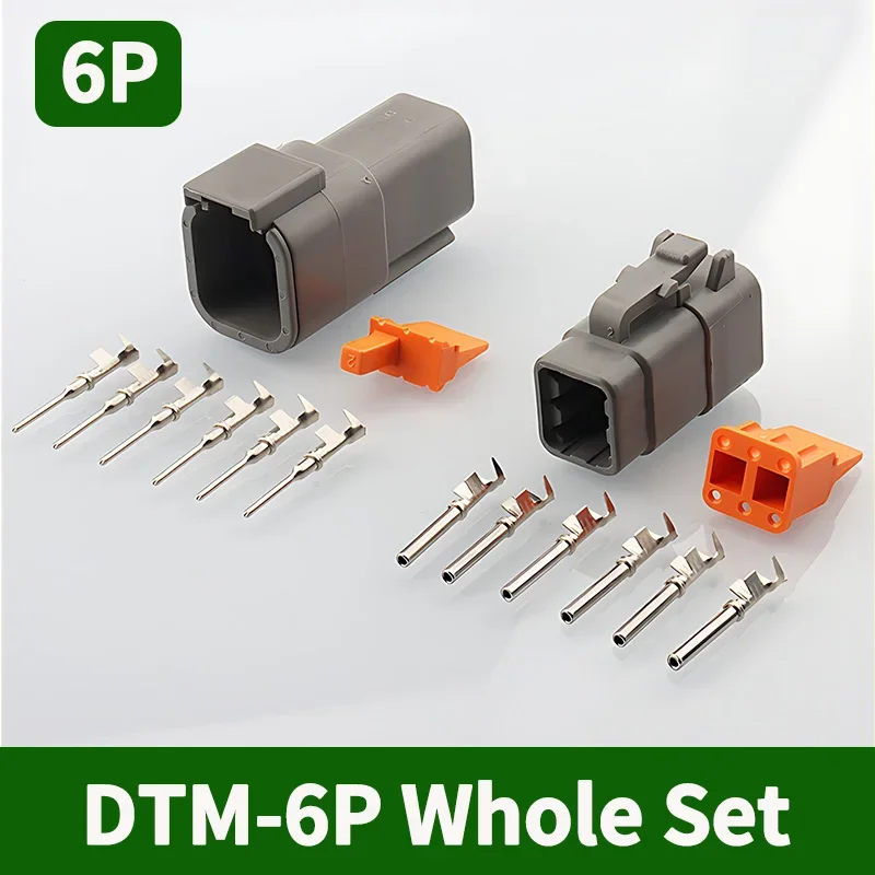 5/20/100 Sets 2-12 Pin Way Deutsch DTM Series Connector 2P 3P 4P 6P 8P 12P Male Female Docking Harness Plug DTM04-2P DTM06-2S view 5