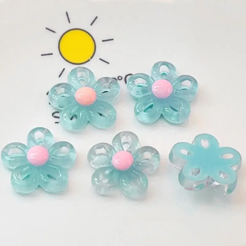 U13D Hollow Flower Charm Jewelry Making Handmade Crafts Diy Supplies 23x23mm 5 Color