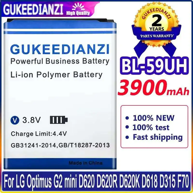 

Аккумулятор мобильного телефона для LG Optimus G2 Mini D620 D620R D620K D618 D315 F70 BL 59UH экологически чистый BL-59UH 3900 мАч