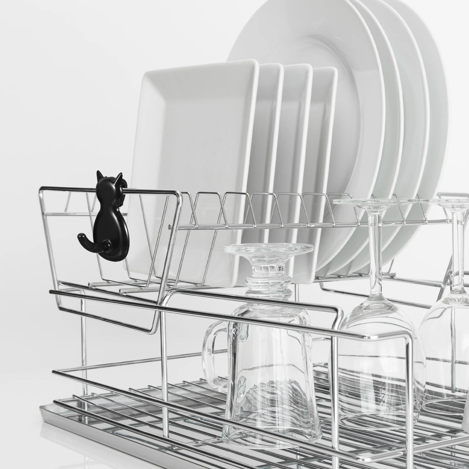 

10Pcs J Shaped Plastic Hooks for Wire Shelving Clip on Hanging Grid Hooks Kitchen Bedroom Office Utility Shelf Organizer