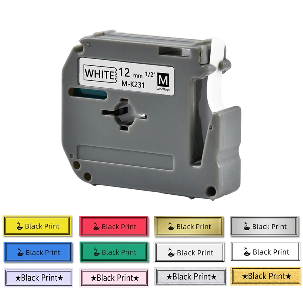 

M-K231 MK231 Label 9mm 12mm Compatible Brother MK131 MK631 MK121 MK621 MK221 FOR PTouch PT-55 PT-60 PT70 PT-75 PT-80 PT-90