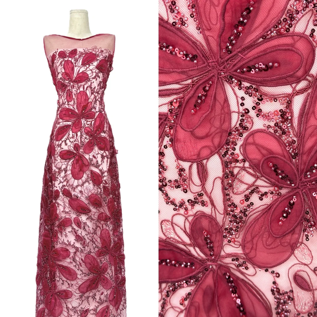 

2026 Luxury Nigerian African Groom Beaded Lace Fabric High Quality French Tulle Sequins Lace Fabric For Evening Dress