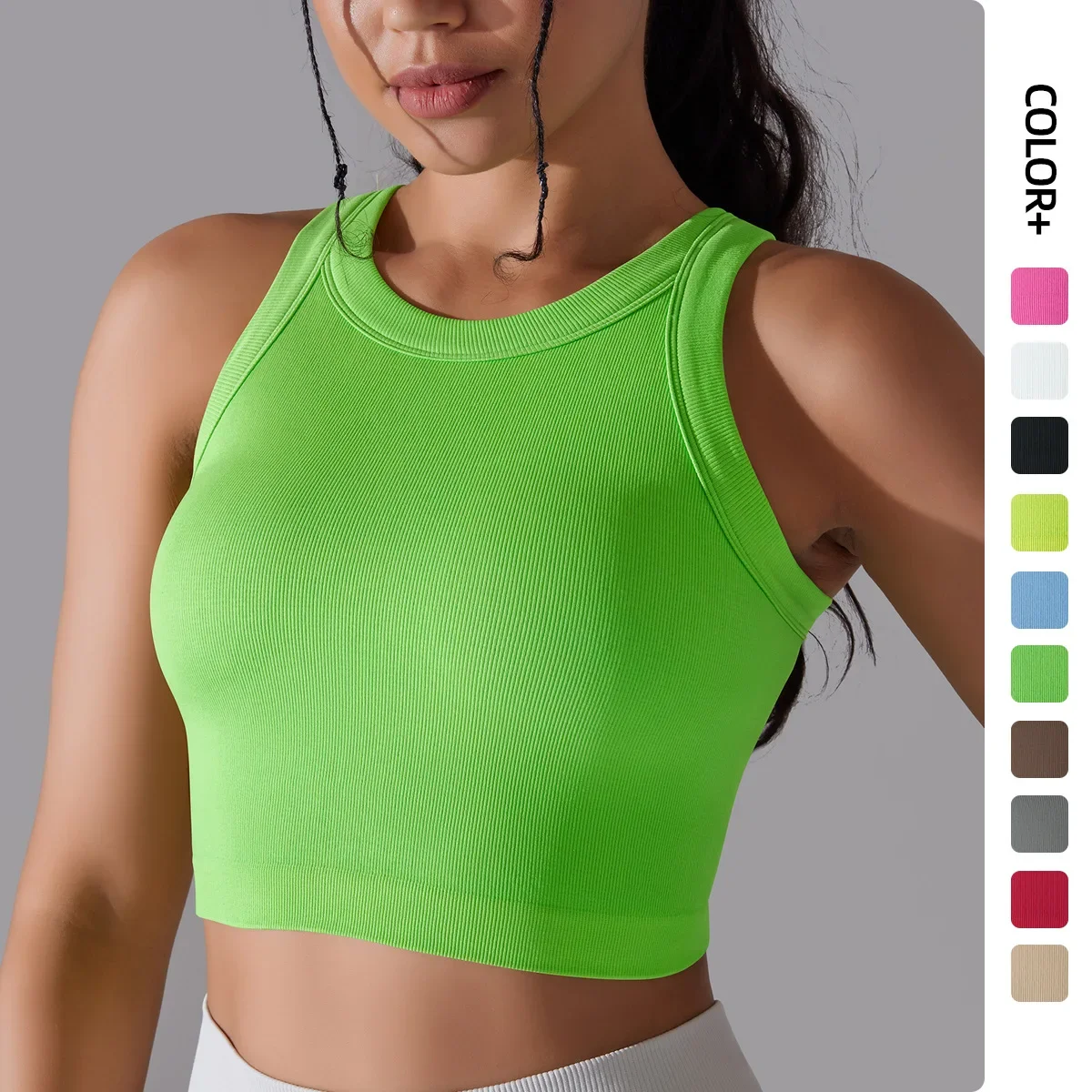 

High strength sports chest pad underwear Women's fixed cup vest Shockproof fitness vest Running sports Fitness Yoga vest