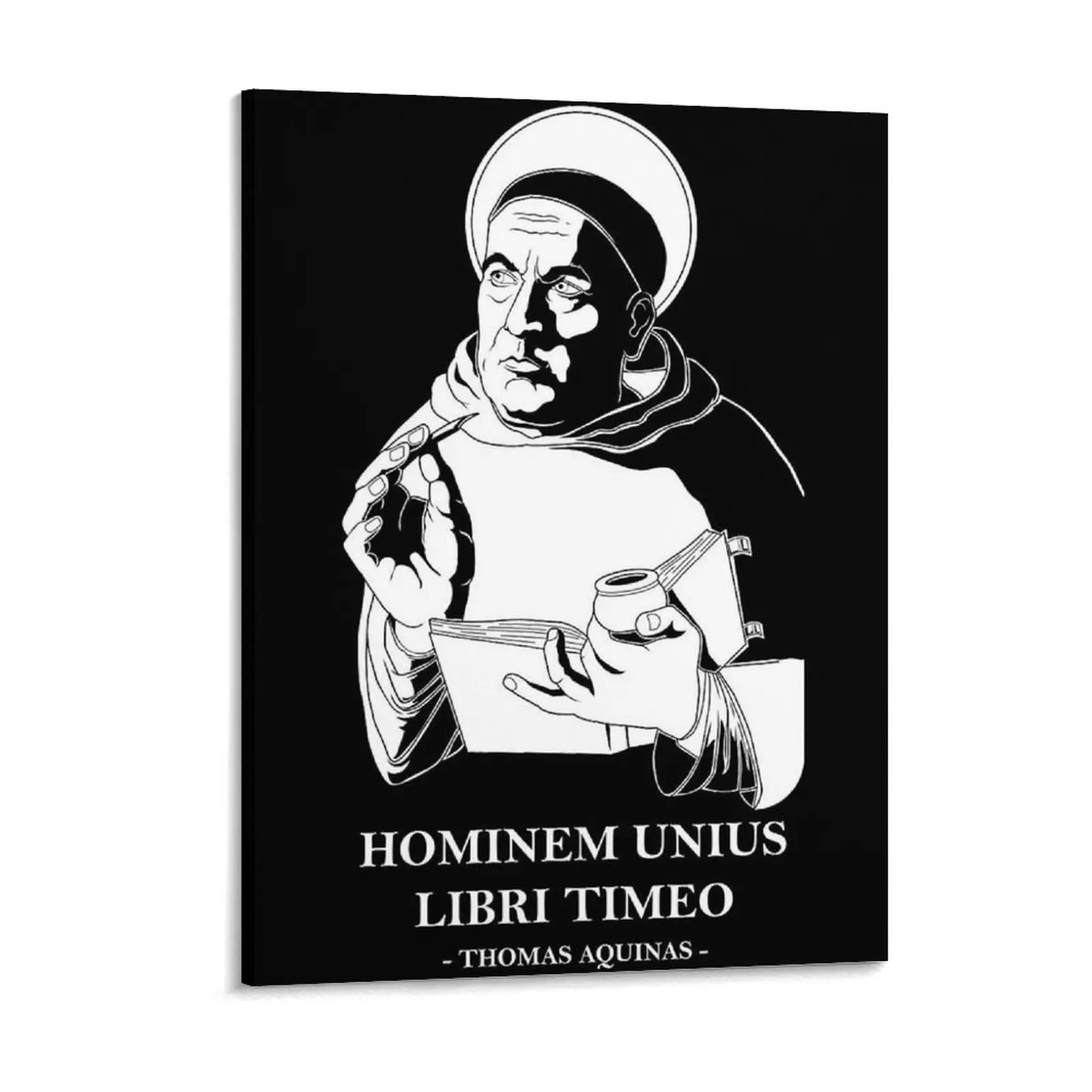 Unius Libri filósofo Thomas Aquinas cita producto lienzo pintura Mural de garaje decoración de pared de cine pintura de pared enmarcada