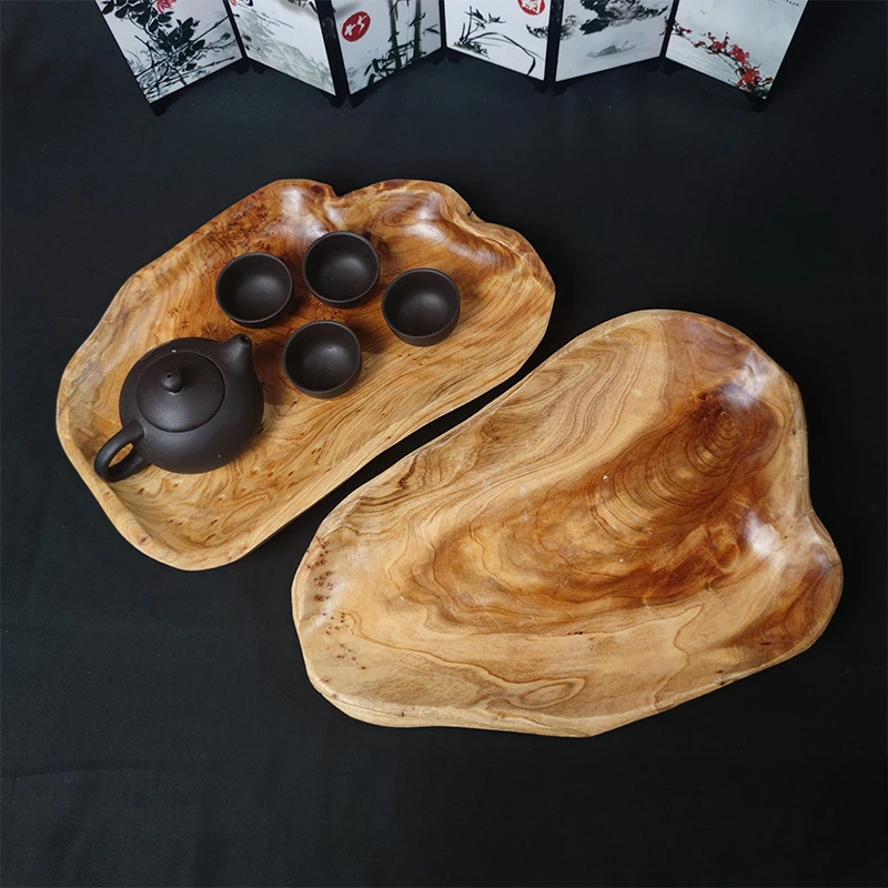صينية تقديم من الخشب الصلب بتصميم جذر طبيعي طبق تقديم الحلوى صديق للبيئة مصنوع يدويًا للمطبخ والوجبات الخفيفة ولوح الجبن وتناول الطعام المنزلي #1