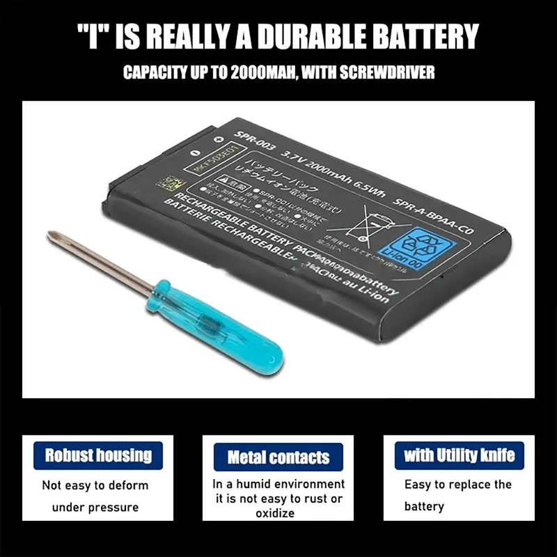 3.7V 2000mAh 3DS XL Console Battery SPR-003 SPR003 Lithium Batteries for Nintendo Switch 3dsxl Console SPR 003 Rechargeable Cell
