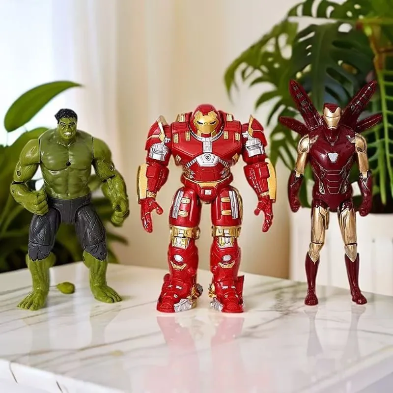 Marvel Comics The Avengers Action Doll Set Hulk Thanos Spider-Man Iron Man Captain America Collection Model Toy Gifts.