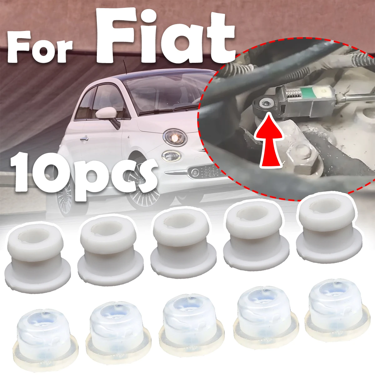 10PC Shifter Cable Bushing For Fiat 500 500C 500L 500X Dodge Avenger Caliber Gear End Connector Fix Sleeve Grommet Repair Kit