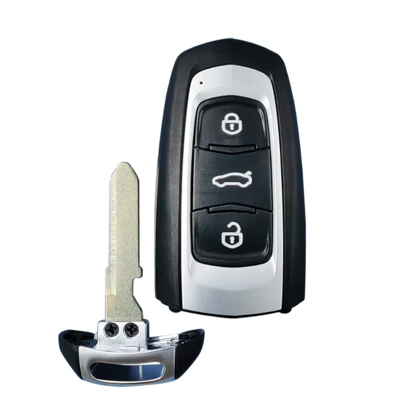 JsHonYu 434MHz 4A Chip Smart Remote Key for Geely Emgrand EC7 3 Button Intelligent Card with Uncut Blade Keyless Entry Fob