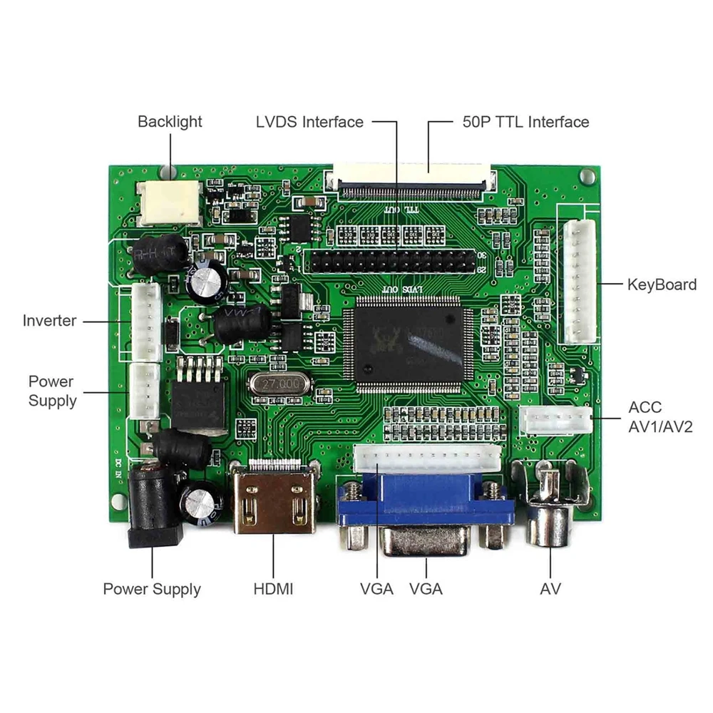 Imagem -02 - Placa Original do Controlador da Exposição do Lcd Tela Polegada hd Vga 2av 800x600 Ej080na05b Ej080na-05a