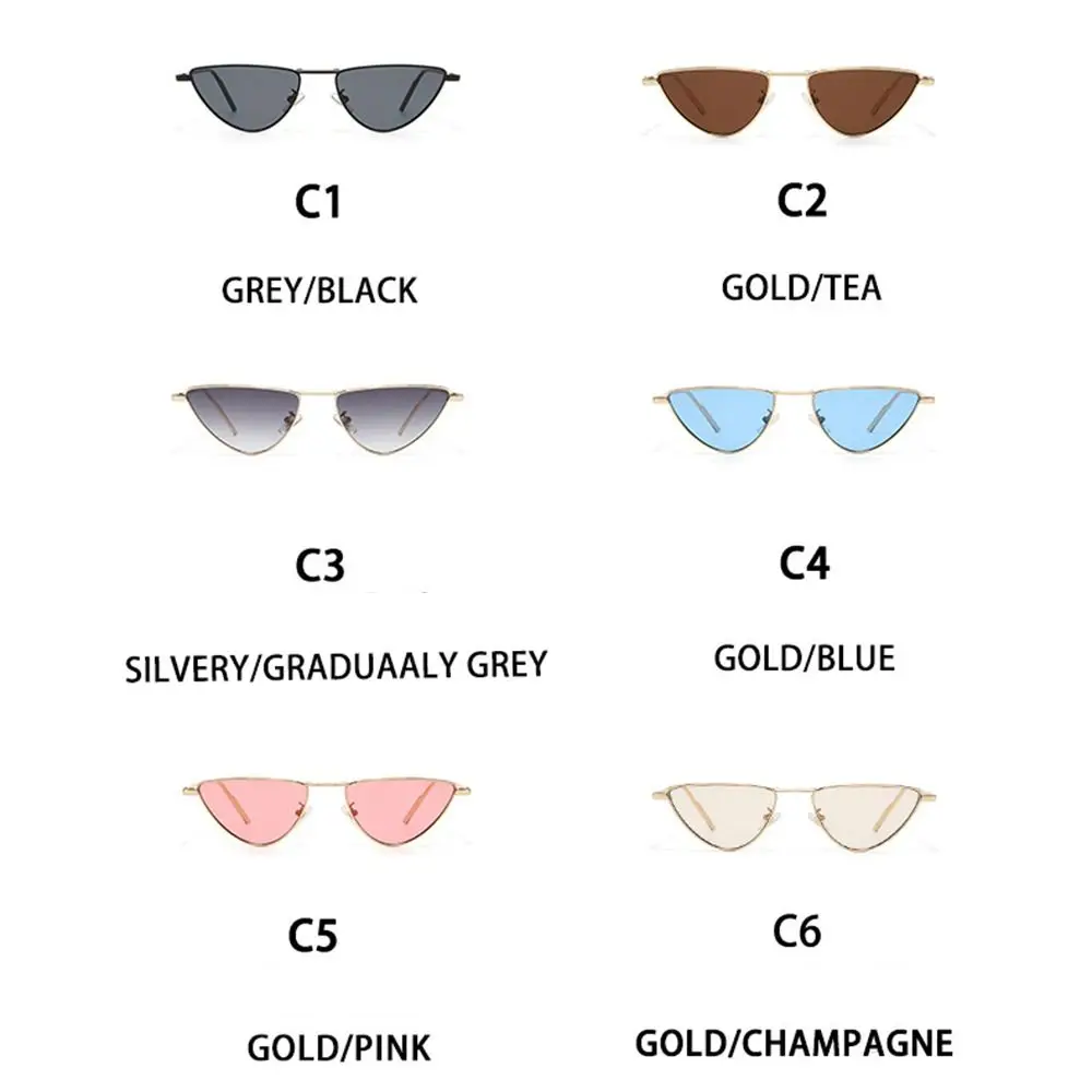 نظارات شمسية كلاسيكية على شكل مثلث عتيق UV400 Y2K للنساء نظارات شمسية عالية الدقة خفيفة الوزن مضادة للأشعة فوق البنفسجية يوميًا