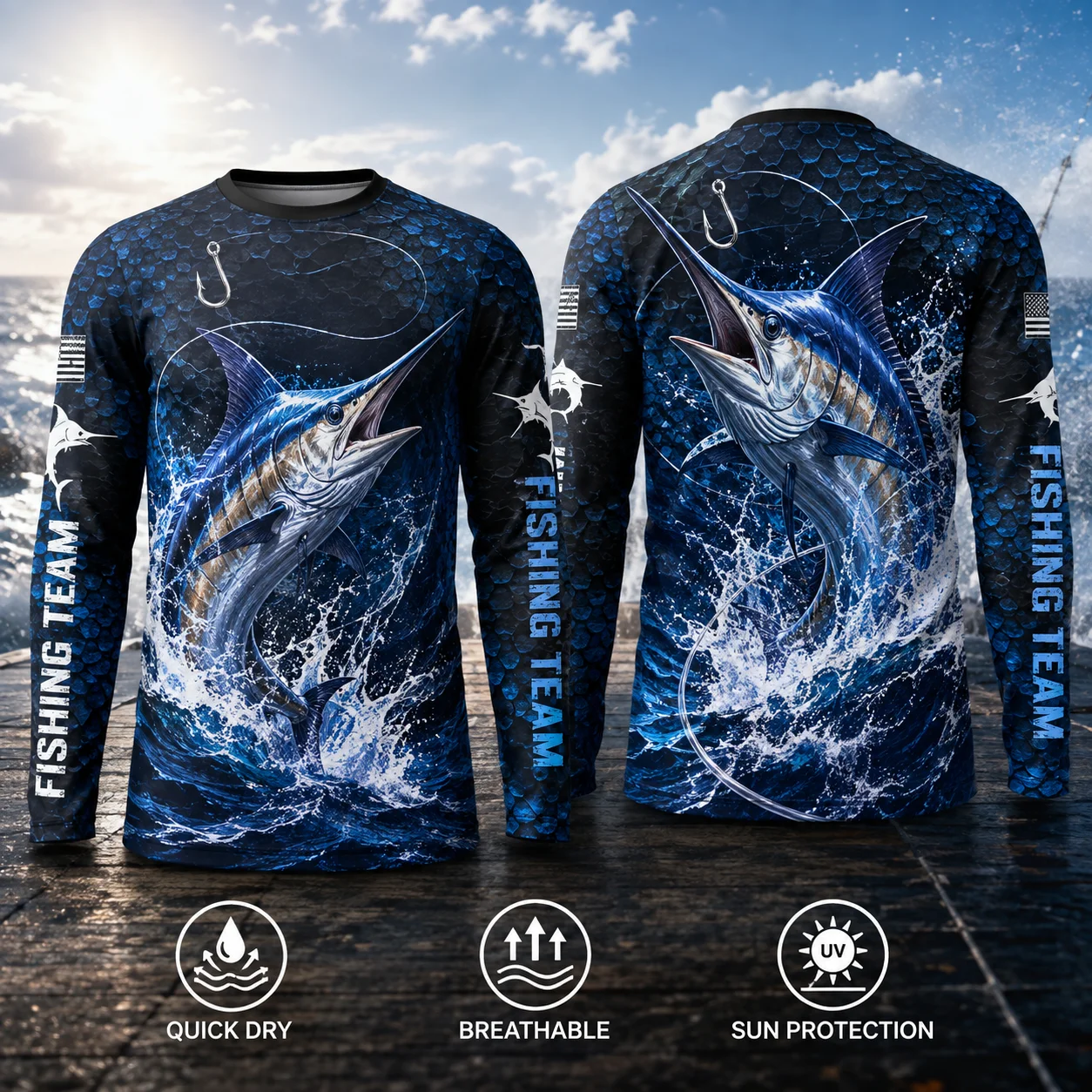 Trout Fishing Shirt Men 3D Fish Print Long Sleeve Quick Dry UPF 50 UV Protection Breathable Fishing Jersey Outdoor Angling