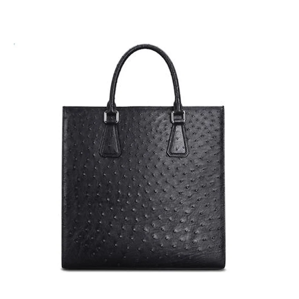 feimanmaoyi Ostrich leather  Men handbags  Vertical section  business  Ostrich leather handbag whole