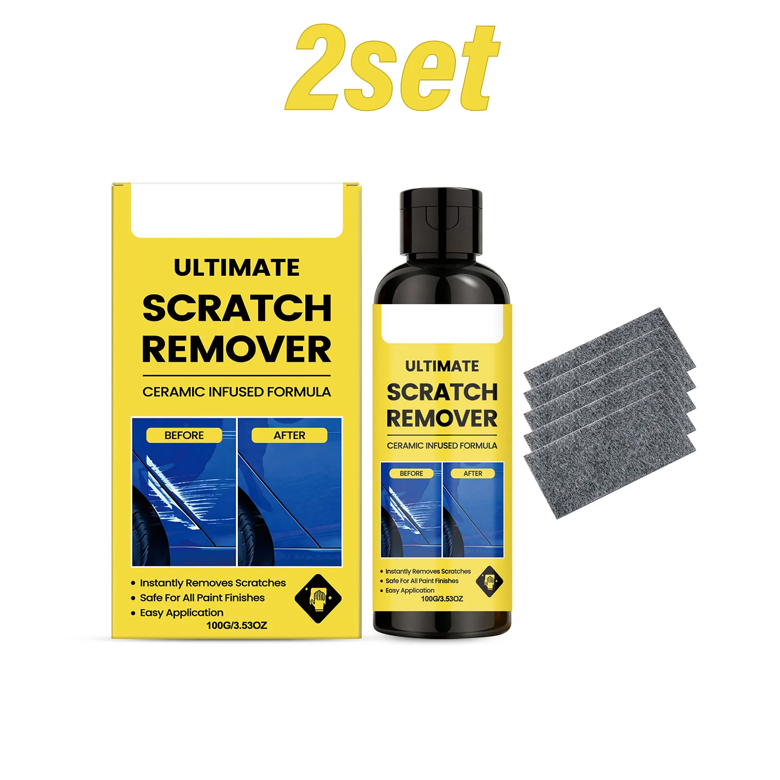 1/2/3/5/Set Ultieme Auto Krasverwijderaar Formule Auto Verf Kras Reparatie Kit Met Nano Doeken Voor Verf Afwerkingen Herstellen Glans