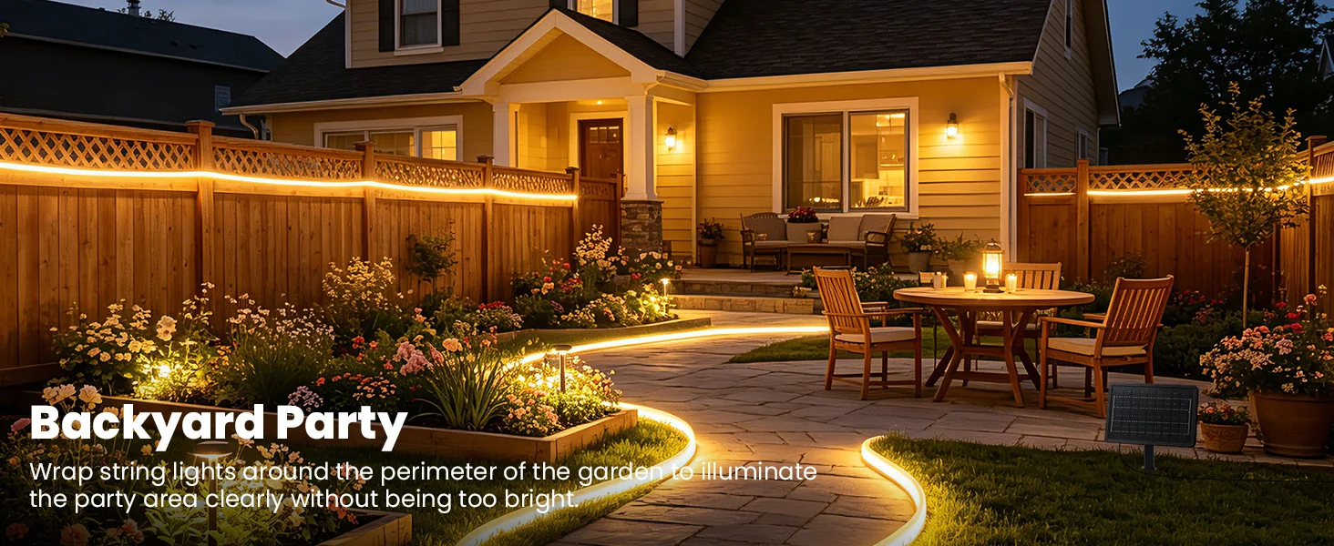 DC24V Solar COB Neon LED Strip 320LEDs/m Waterproof Flexible Silicone Rope Light Outdoor Yard Patio Home Garden Landscape Decor