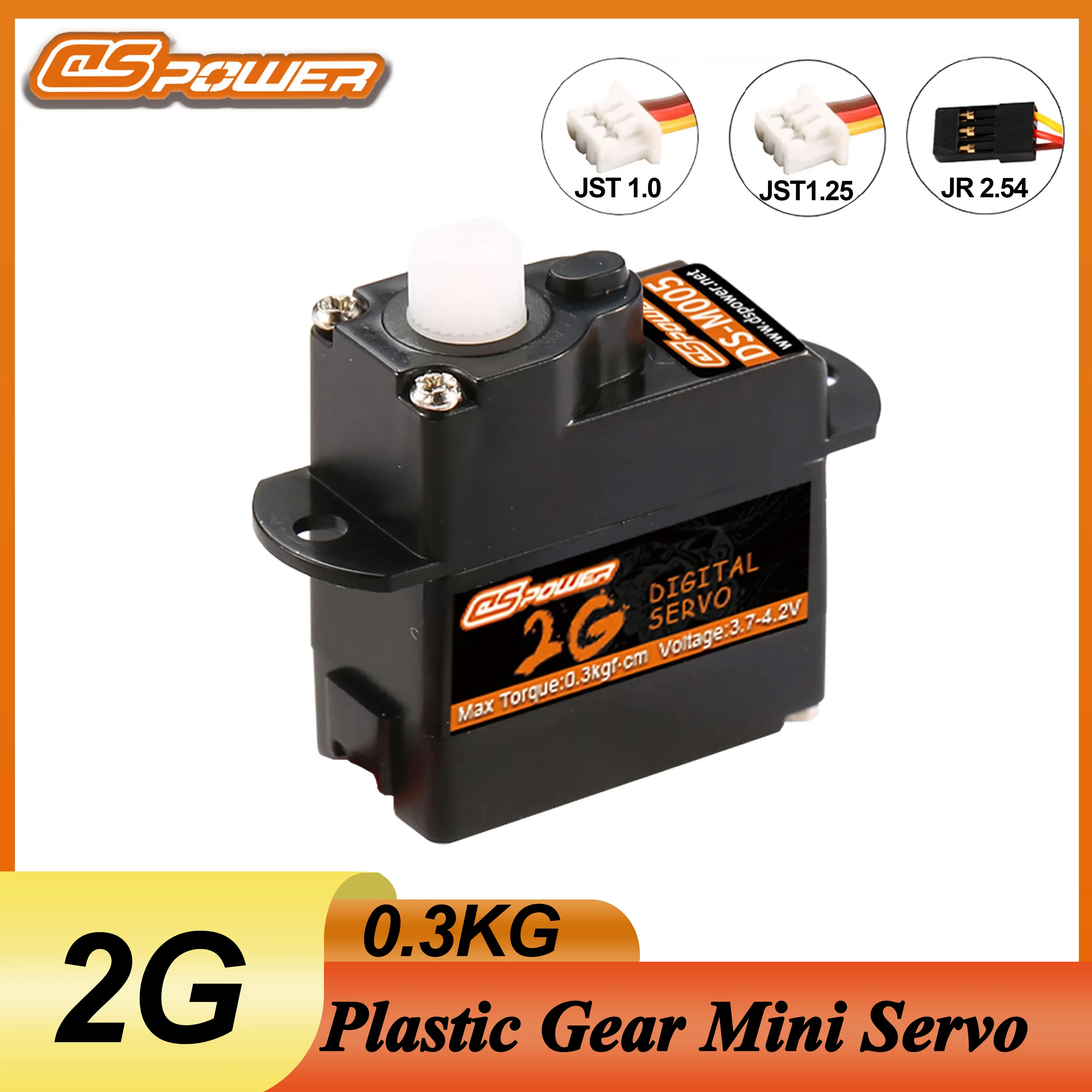 DSPOWER 2g Kunststoff Getriebe Digital Mini Servo JR/JST Stecker für Rc Auto Boot Flugzeug Starrflügel Quodcopter Roboter Modell Spielzeug Teile