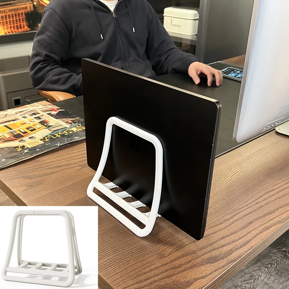 

Вертикальная подставка для ноутбука MacBook Pro, портативный держатель для ноутбука, гравитационная подставка для ноутбука, подставка для хранения планшета и телефона, настольная подставка