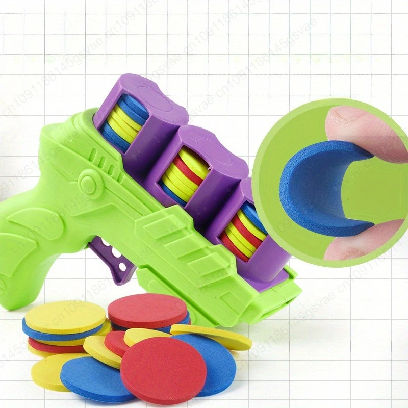Pistola de disco voador de eva para jogador, brinquedo interativo para pais e filhos com balas macias para crianças, jogo de segurança interno e externo