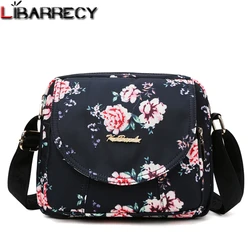 Fashion Flower Pattern Design Ladies Shoulder Bag Multi-pocket Ladies Messenger Bags Fashion High Quality Nylon Women Bag Purse