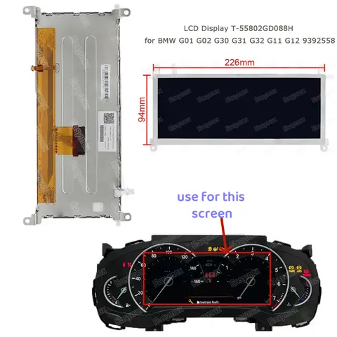 17-24 BMW G30 G32 G01 G02 G31 G11 G12 계기판용 8.8인치 LCD 디스플레이 (9392558 T-55802GD088H)