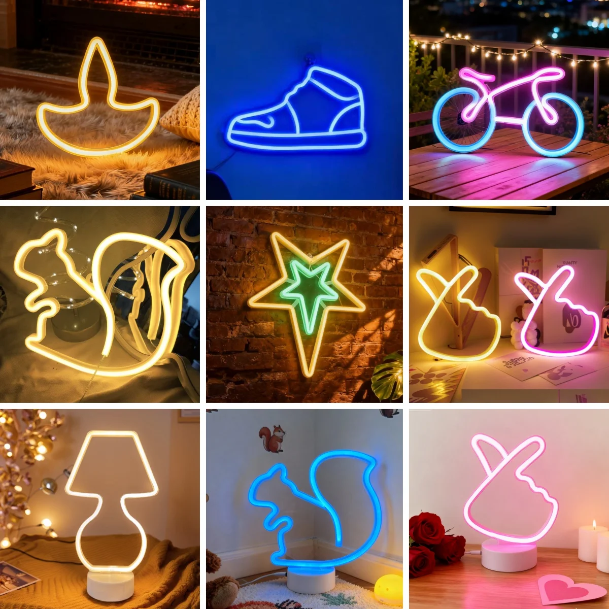 1 Piece Bedroom Decoration Neon Light Christmas Party Lighting Art Wall Lamp Table Lamp Birthday Gift Home Atmosphere Arrangement USB or Battery Powered